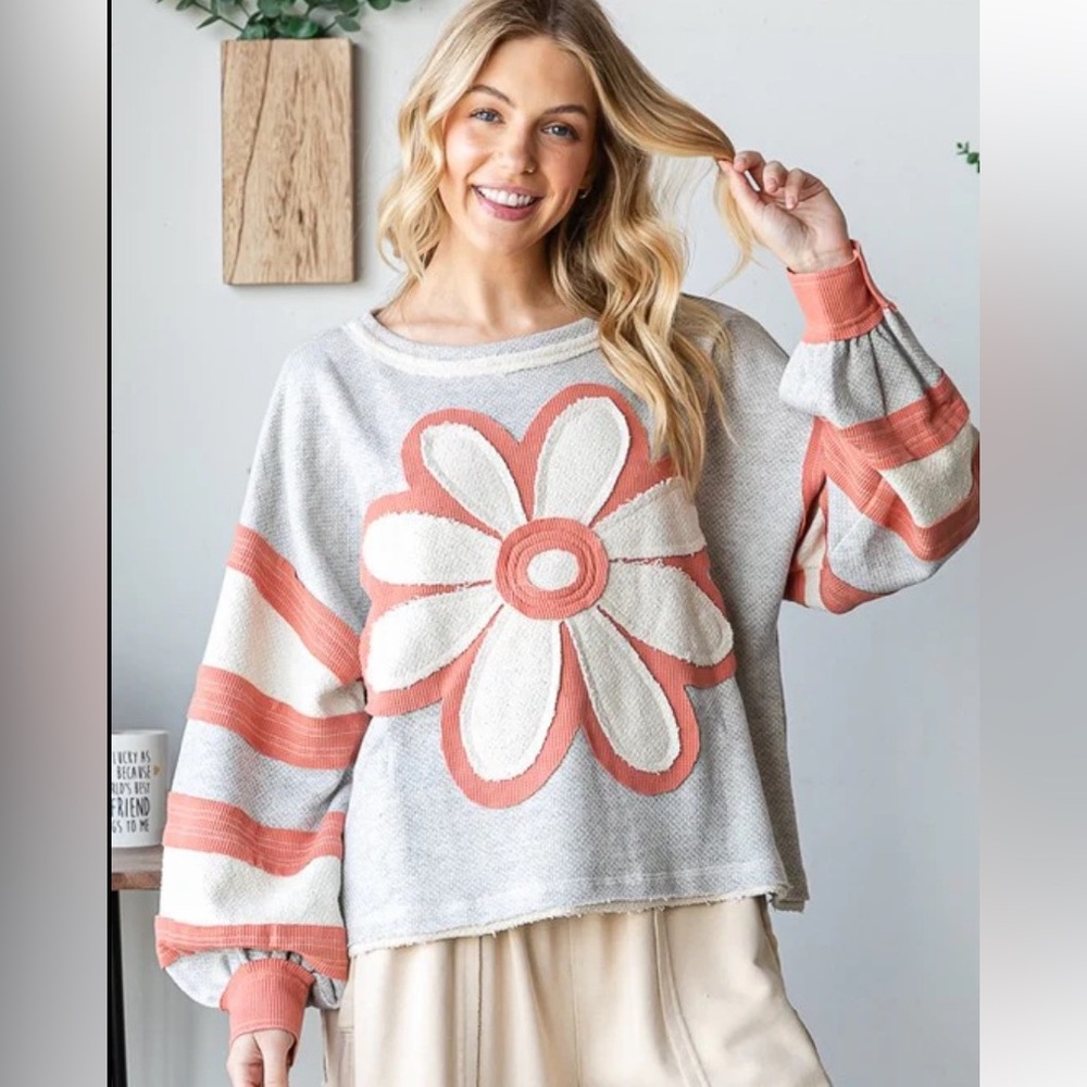 44 1 left ❤️ OLI & HALI DAISY
PATCH LONG SLEEVE TOP - Picture 4 of 5